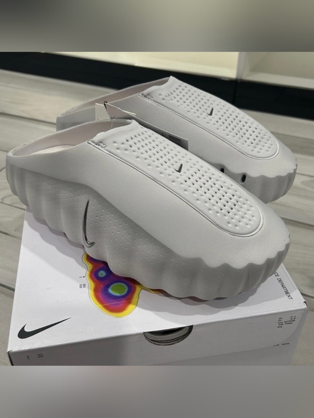 ***RUNS SMALL*** Men's Size 14 Nike Mind 001 Light Smoke Grey Slides